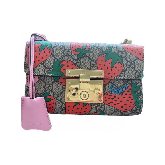 Gucci Gold GG Supreme Small Padlock Bag - Picture 4 of 5